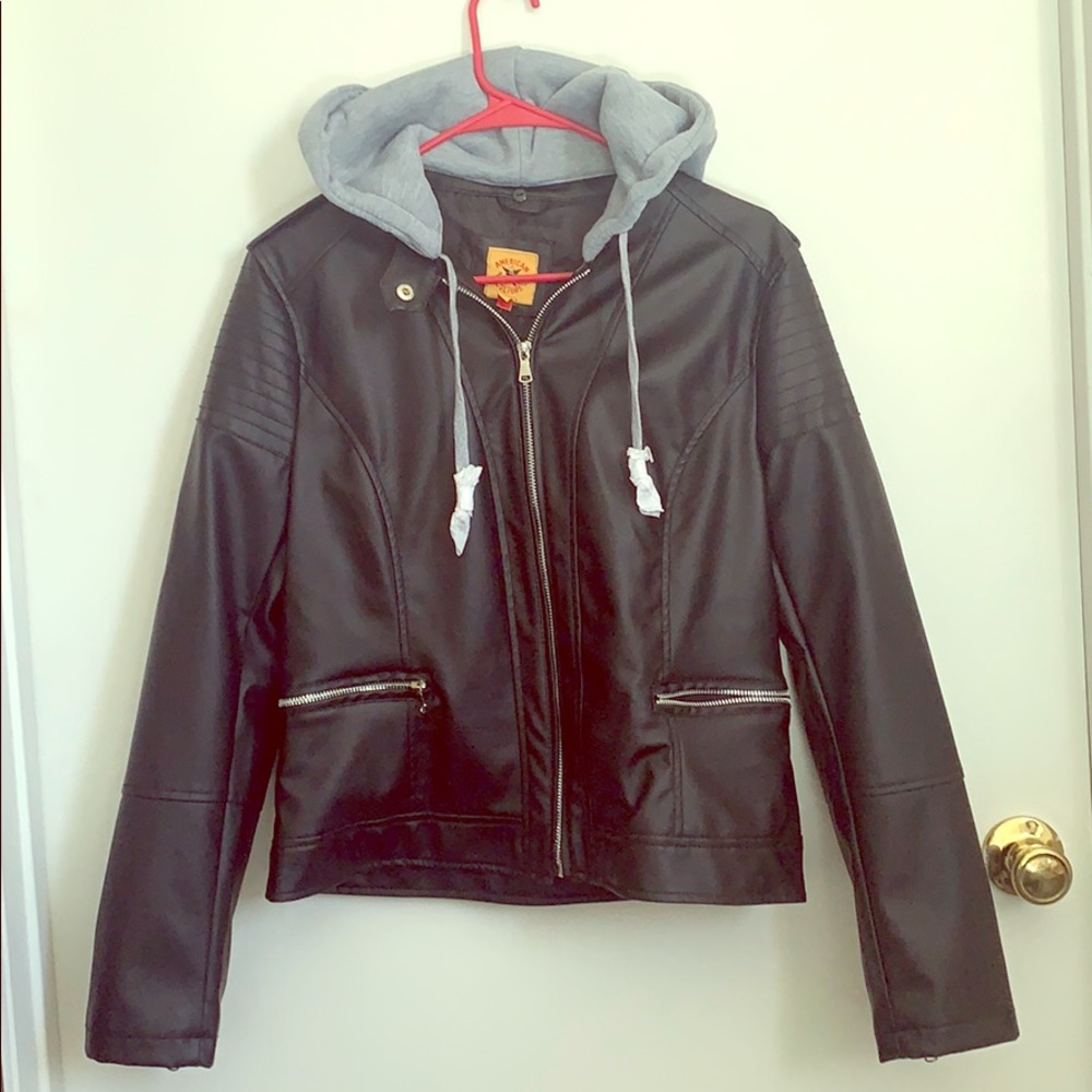 Black leather jacket